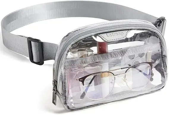 Latmap light-grey clear crossbody bag for stadium events