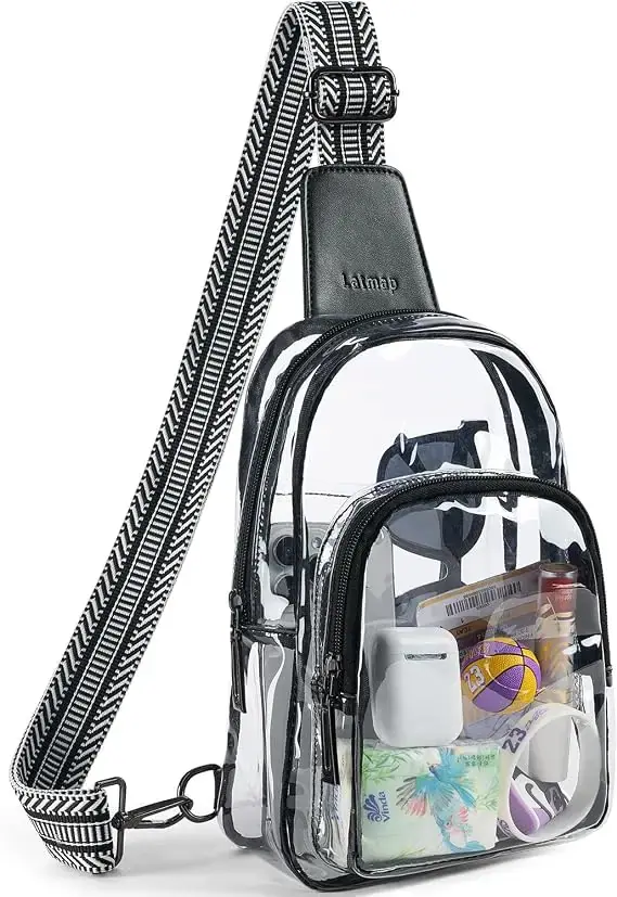Latmap clear stadium sling bag for concerts and sports