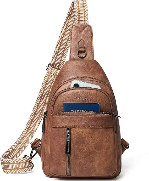 Latmap 7L PU-leather sling and crossbody bag